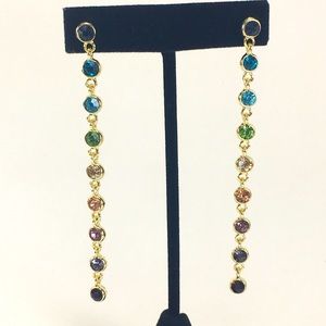 🌈 🌈 Rainbow gemstone dangle earrings